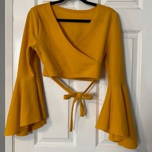 Mustard yellow crop top